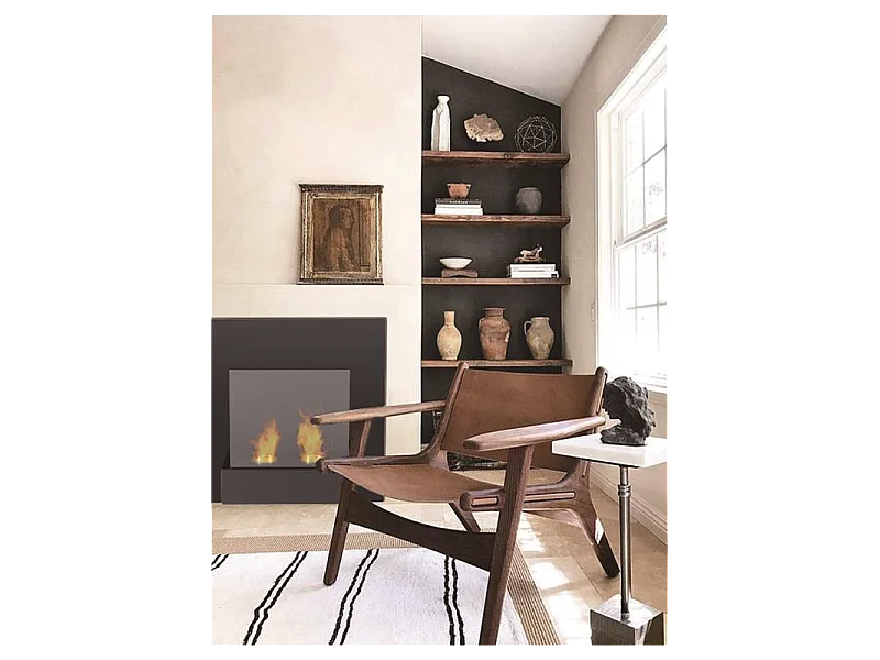 MONET Caminetto a bioetanolo da parete Nero