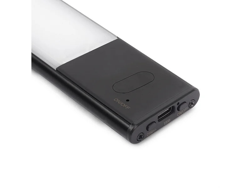 Applique LED Kaus Black ricaricabile via USB con sensore tattile di prossimità, 240mm, Verniciato nero