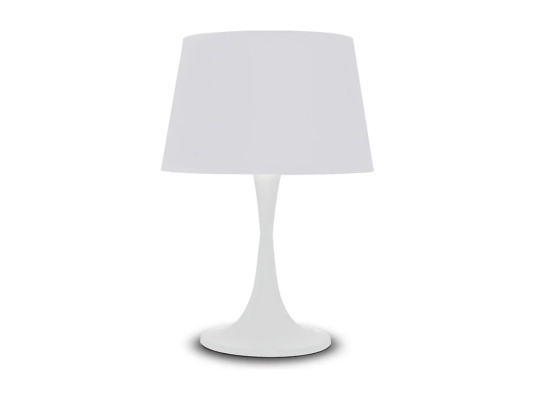 Lampada Da Scrivania-Ufficio Moderna London Metallo Bianco 1 Luce E27 Big