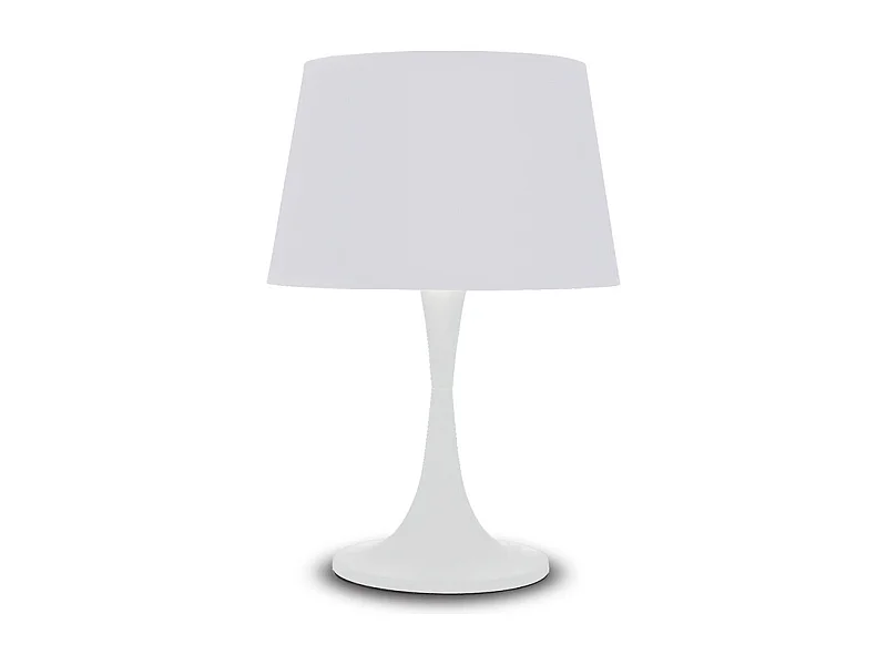 Lampada Da Scrivania-Ufficio Moderna London Metallo Bianco 1 Luce E27 Big