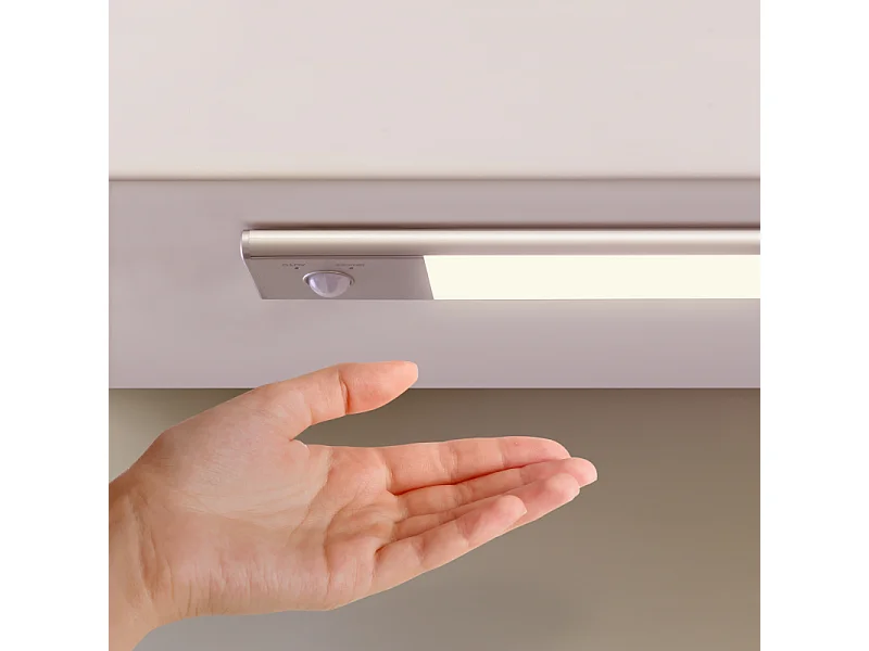 Luminaria LED Kaus ricaricabile tramite usb e con sensore di movimento, L 600 mm, Anodizzato opaco, Plastica e alluminio