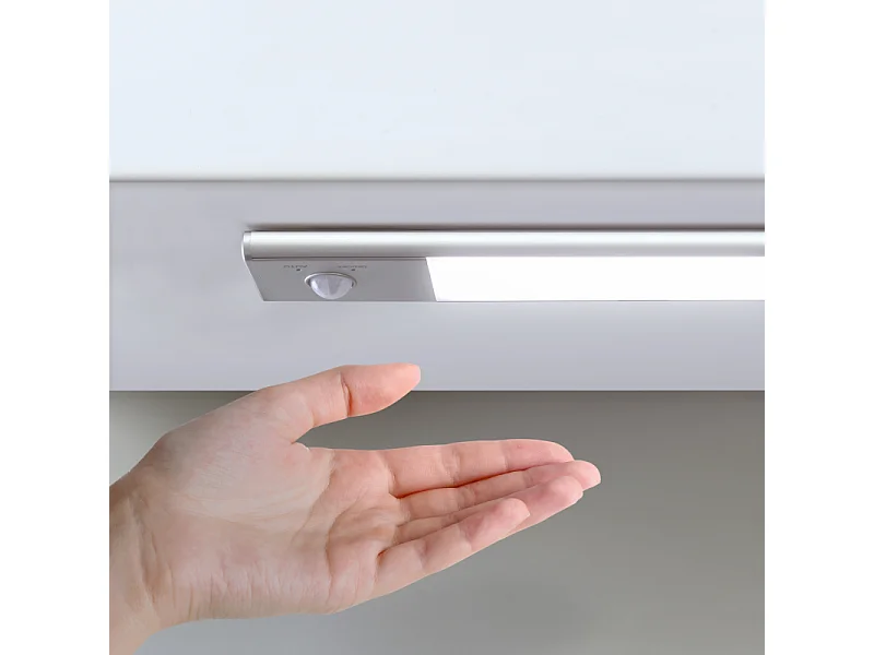 Luminaria LED Kaus ricaricabile tramite usb e con sensore di movimento, L 600 mm, Anodizzato opaco, Plastica e alluminio