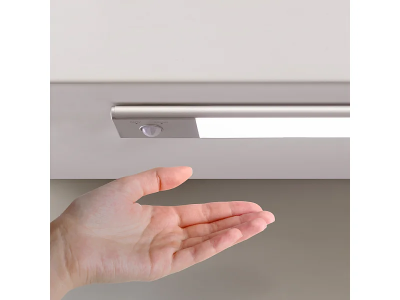 Luminaria LED Kaus ricaricabile tramite usb e con sensore di movimento, L 600 mm, Anodizzato opaco, Plastica e alluminio