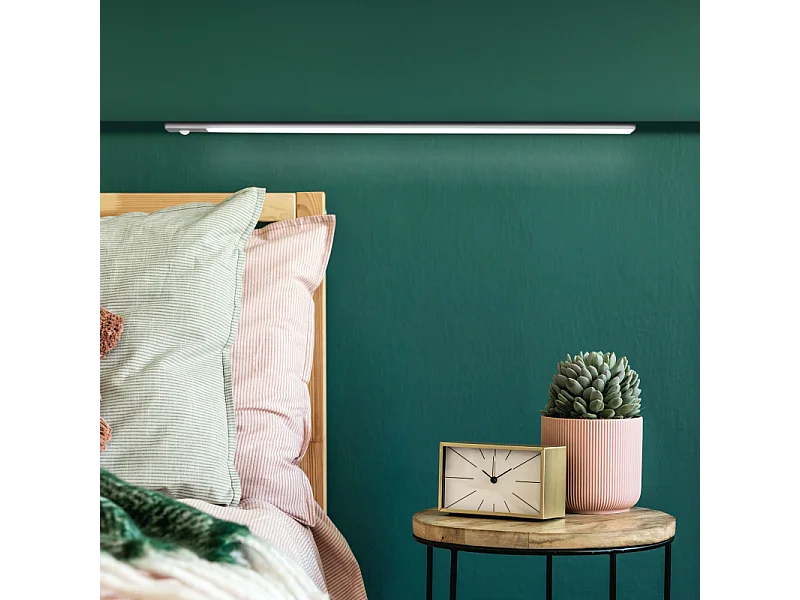 Luminaria LED Kaus ricaricabile tramite usb e con sensore di movimento, L 600 mm, Anodizzato opaco, Plastica e alluminio