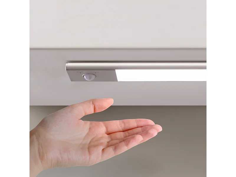 Luminaria LED Kaus ricaricabile tramite usb e con sensore di movimento, L 600 mm, Anodizzato opaco, Plastica e alluminio