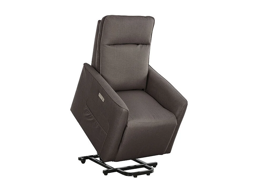 Poltrona Relax Carlotta D con Usb Tessuto Tortora