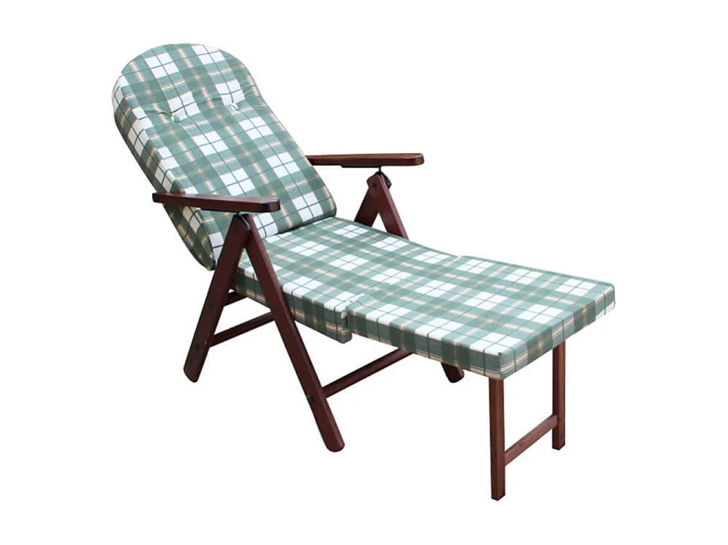 POLTRONA 4 POSIZIONI RELAX FAGGIO con CUSCINO E PROLUNGA