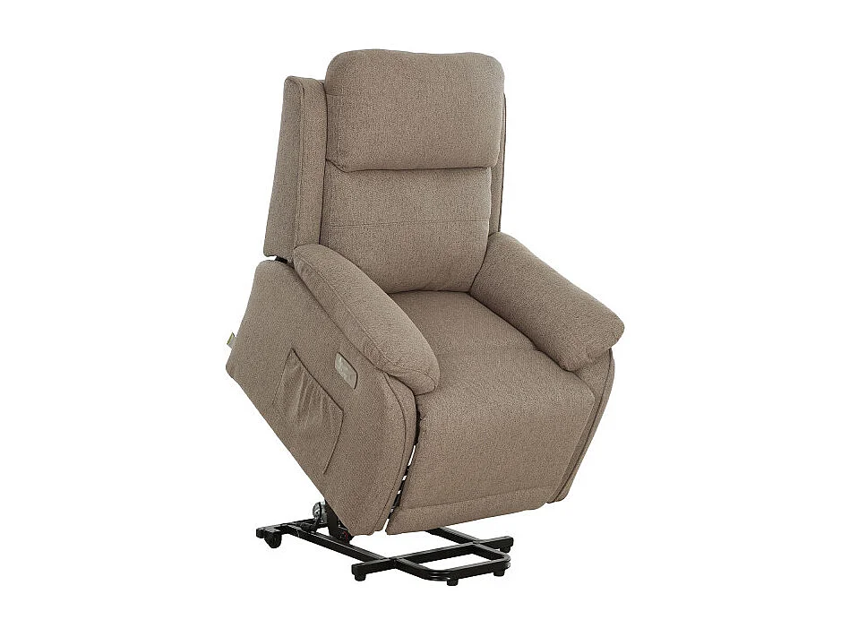 Poltrona Relax Eugenia 2 Motori con Usb Tessuto Tortora