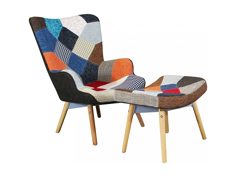 POLTRONA CON POGGIAPIEDI VERSAILLES PATCHWORK