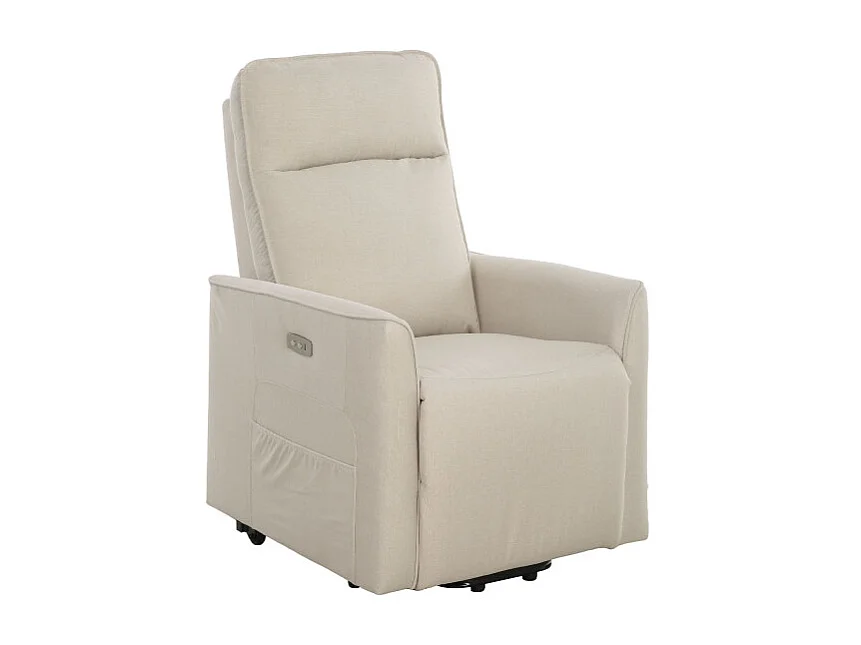 Poltrona Relax Carlotta D con Usb Tessuto Safari