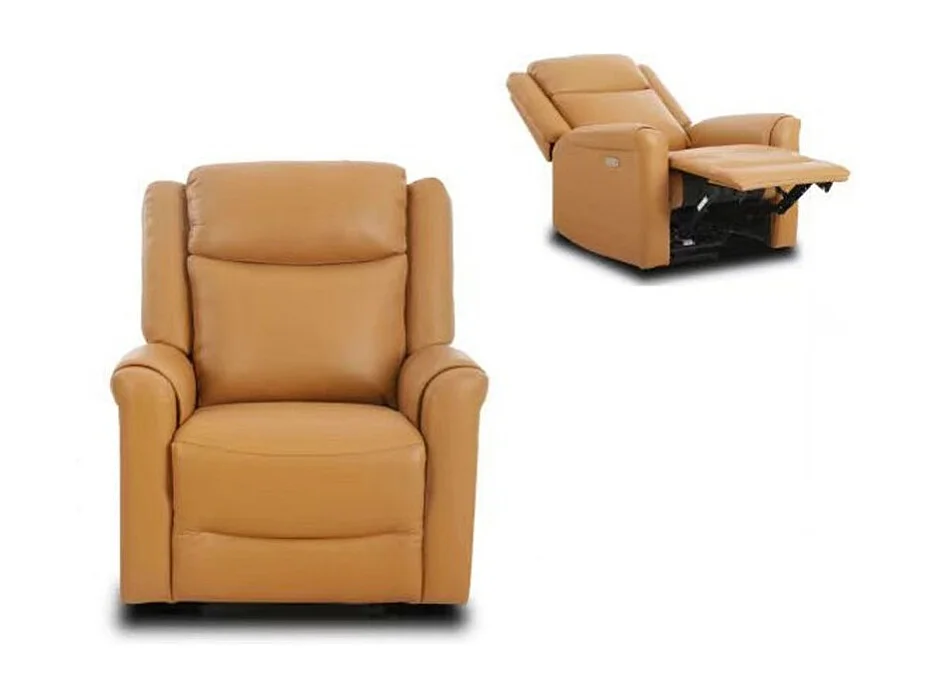 Poltrona Relax Isabel Recliner Elet Pelle Camel