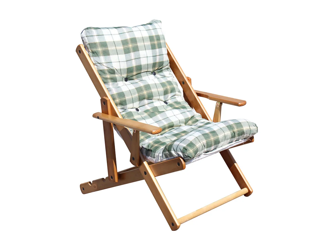 POLTRONA 3 POSIZIONI RELAX MIELE con CUSCINO