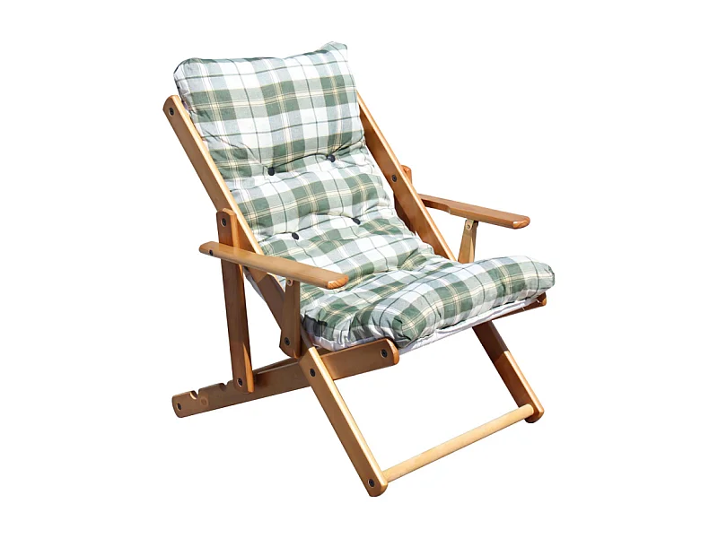 POLTRONA 3 POSIZIONI RELAX MIELE con CUSCINO