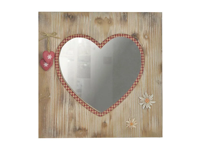 Specchio tirolo cuore cm 35x35x2