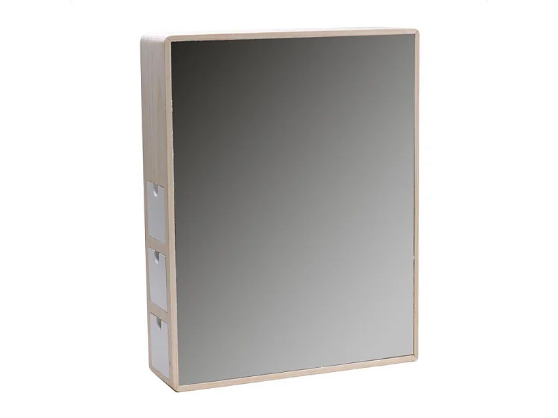 Specchio legno con cassettini latereali cm 35x10h45