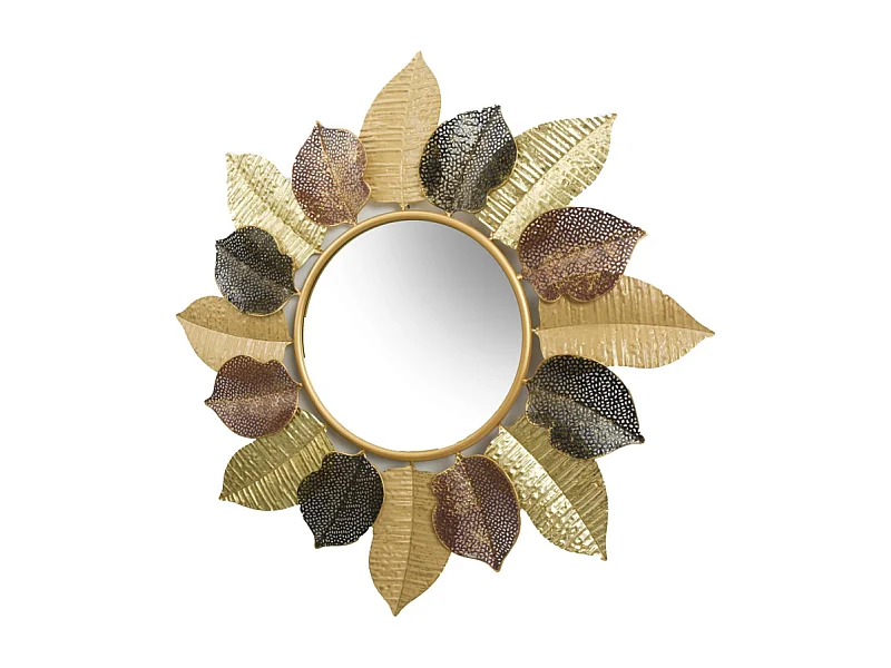 Specchio metallo foglie oro cm 76,2x5,1x76,8