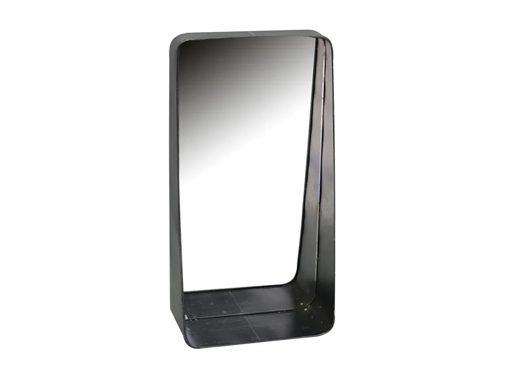 Specchio metallo nero rettangolare cm 25x12,5h48
