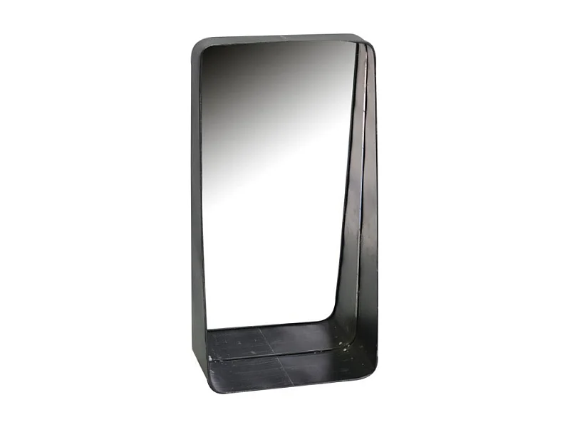 Specchio metallo nero rettangolare cm 25x12,5h48