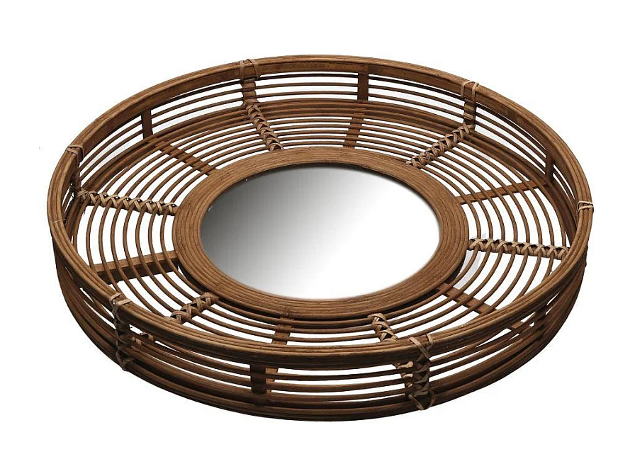 Specchio legno naturale tondo cm ø62x8,5