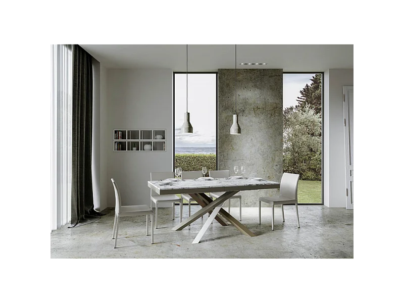 Tavolo allungabile 90x120/224 cm Volantis Evolution telaio Multicolor - Quercia Natura