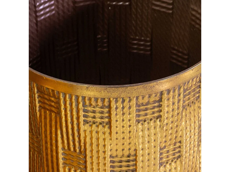 Tavolino metallo 1-2 oro con top a specchio tondo cm ø45h51,5