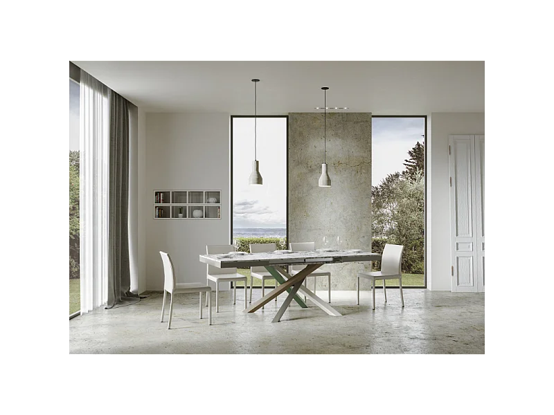 Tavolo allungabile 90x120/224 cm Volantis Evolution telaio Multicolor - Noce