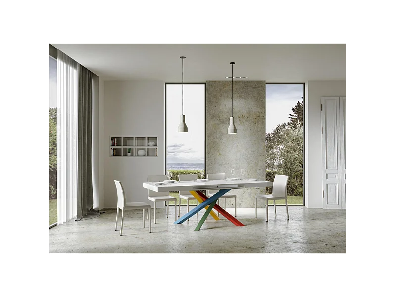 Tavolo allungabile 90x130/234 cm Volantis telaio Multicolor - Cemento