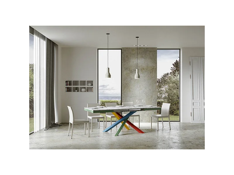 Tavolo allungabile 90x120/224 cm Volantis Evolution telaio Multicolor - Bianco Frassino