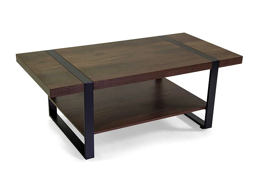 Tavolino Mudra legno noce e nero smontato cm 120x60h45