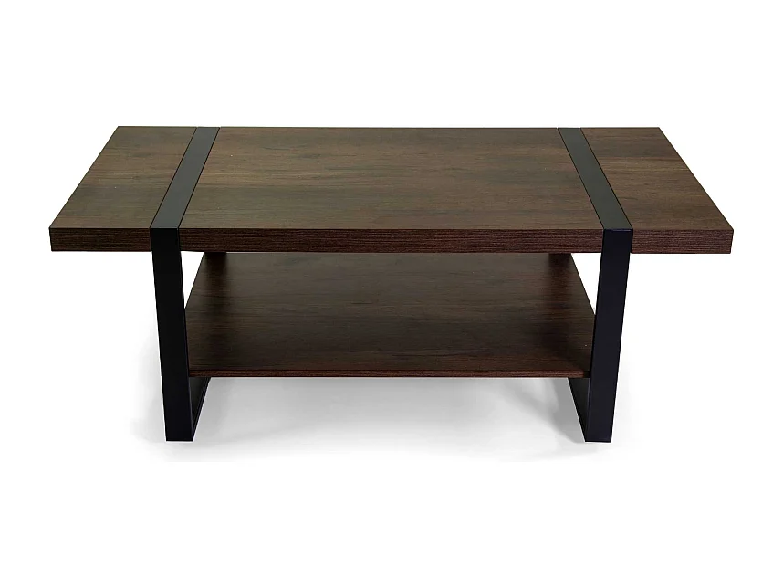 Tavolino Mudra legno noce e nero smontato cm 120x60h45