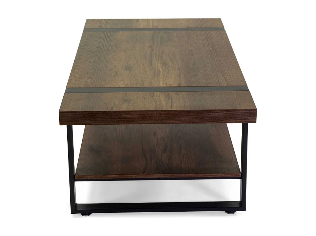 Tavolino Mudra legno noce e nero smontato cm 120x60h45