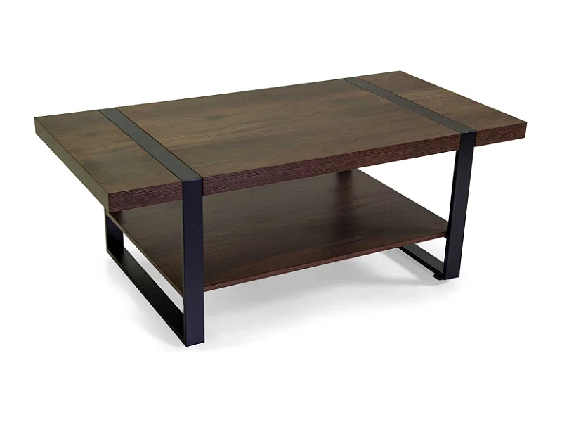 Tavolino Mudra legno noce e nero smontato cm 120x60h45