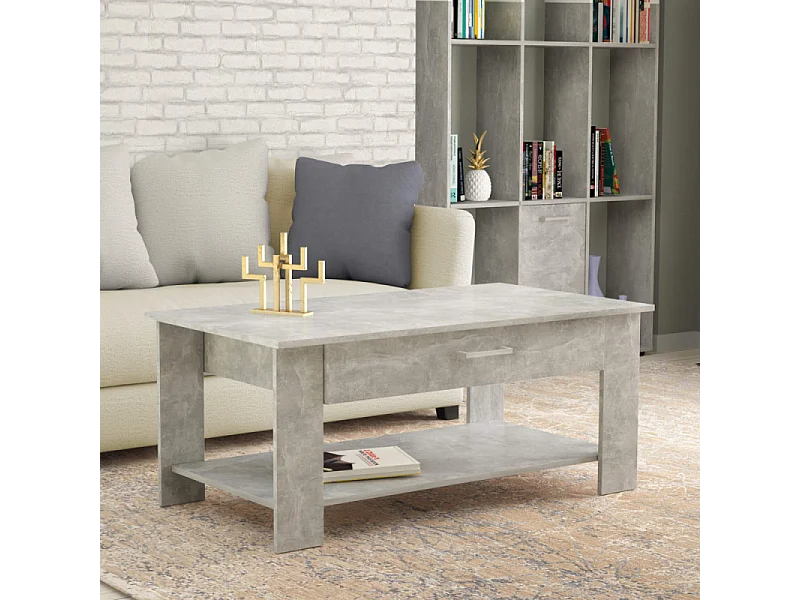 TAVOLINO SALOTTO MYRTO GRIGIO EFFETTO CEMENTO