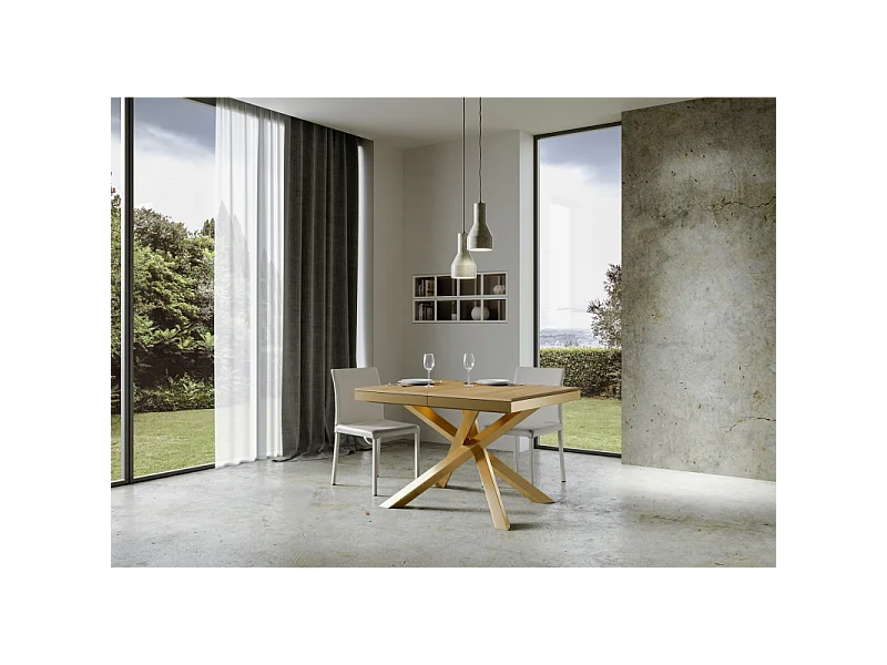 Tavolo allungabile 90x120/380 cm Volantis Evolution telaio Oro - Cemento