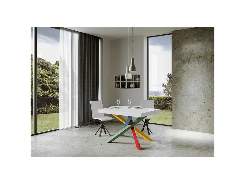 Tavolo allungabile 90x130/234 cm Volantis telaio Multicolor - Noce