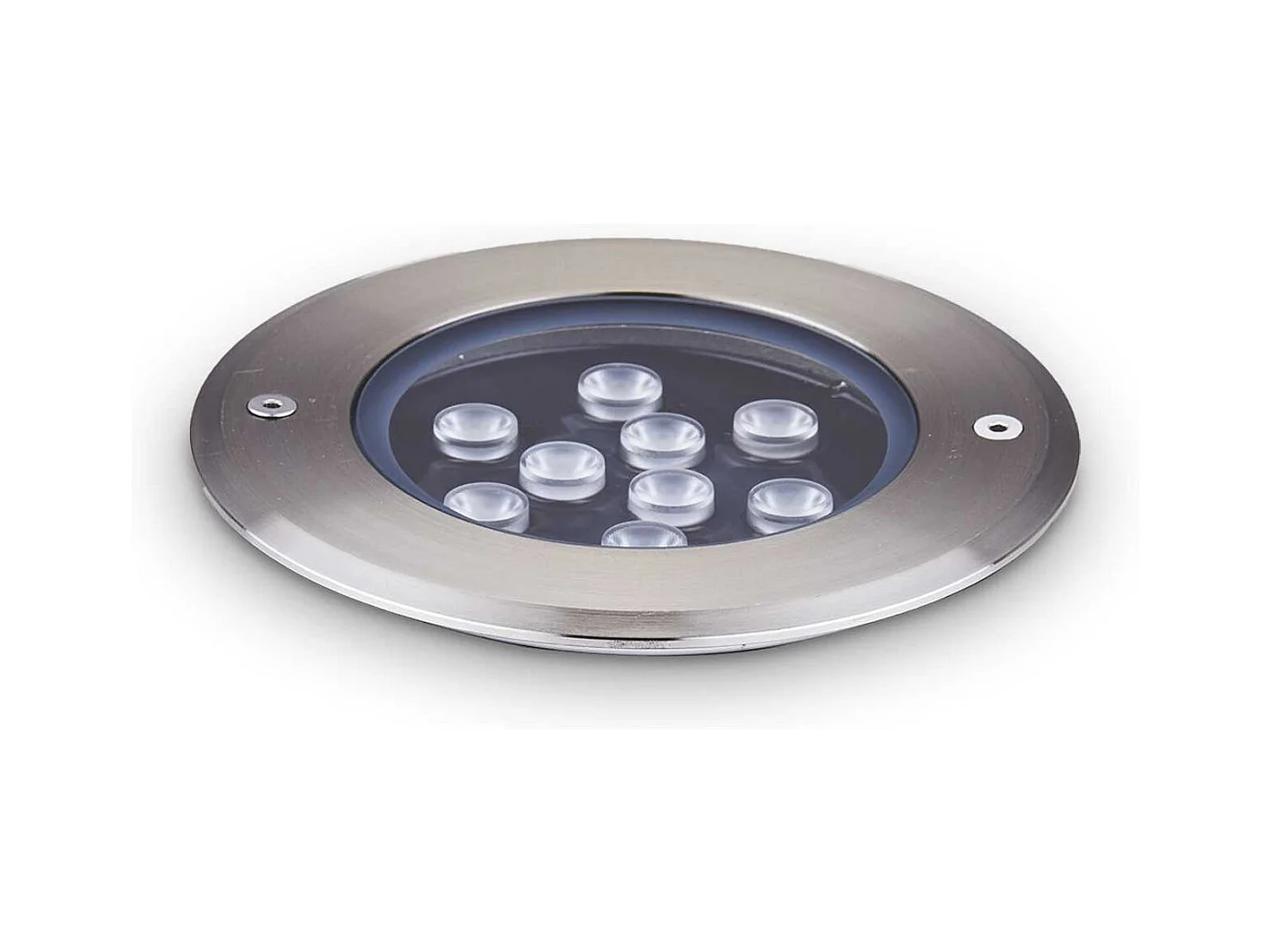 Lampada Da Incasso Moderna Floor Alluminio Cromo Led 12W 3000K Luce Calda