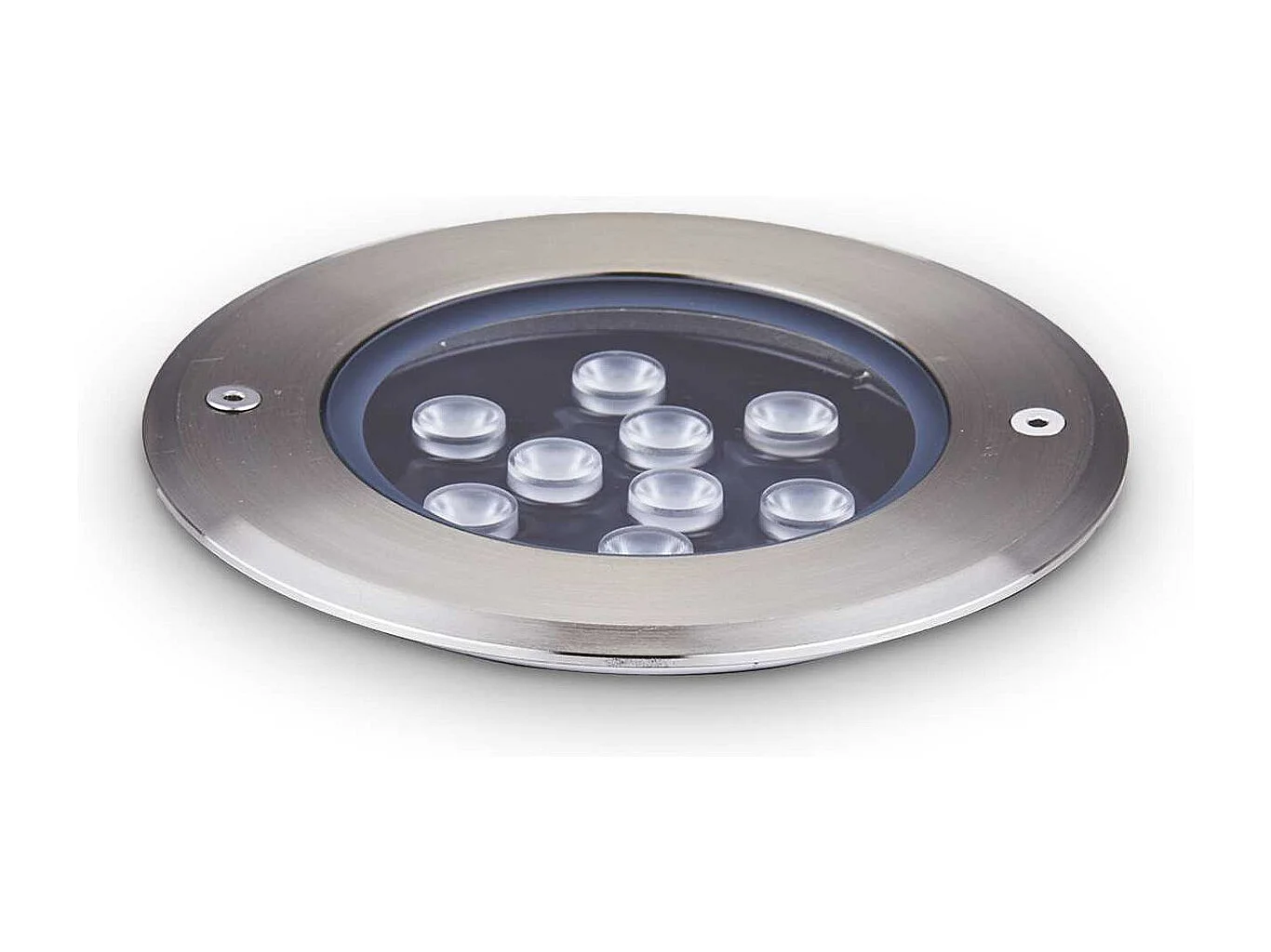 Lampada Da Incasso Moderna Floor Alluminio Cromo Led 12W 3000K Luce Calda