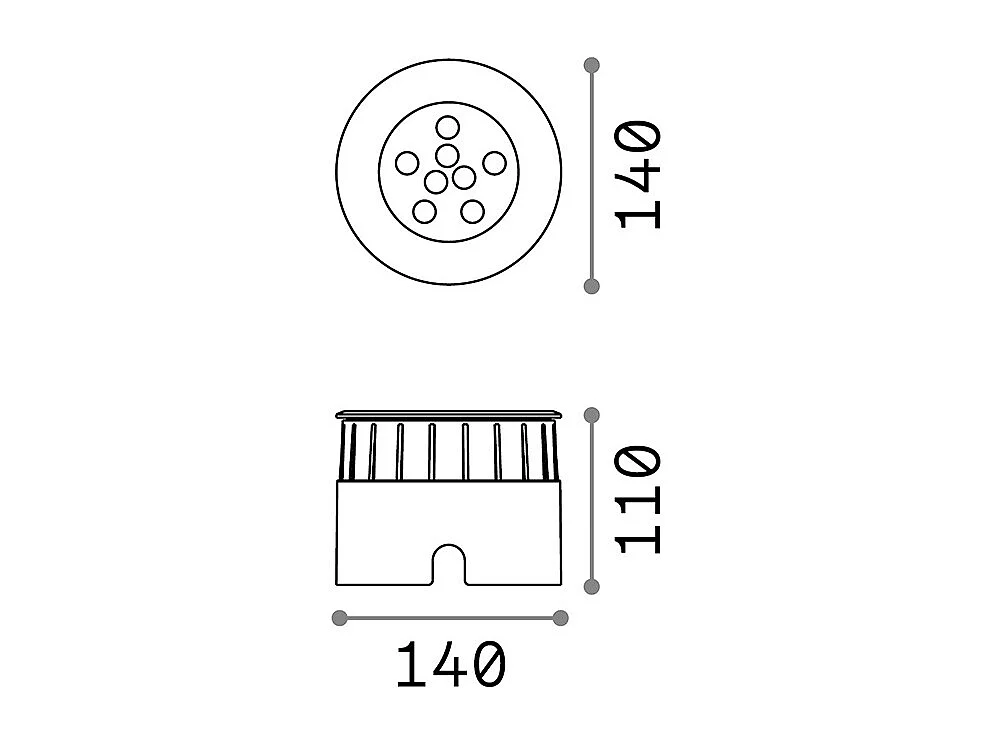 Lampada Da Incasso Moderna Floor Alluminio Cromo Led 12W 3000K Luce Calda