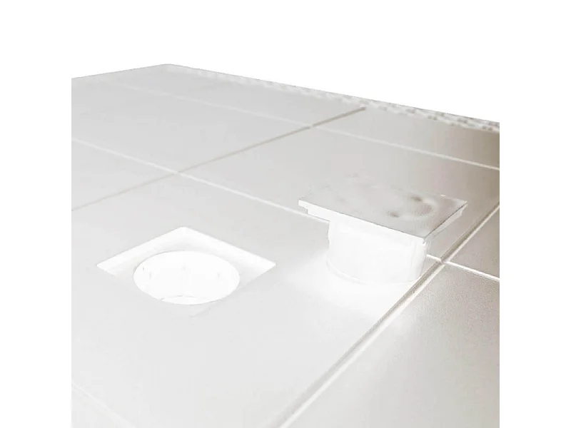 Tavolo da giardino rettangolare Houston 150 x 90 cm in plastica intrecciata - Bianco