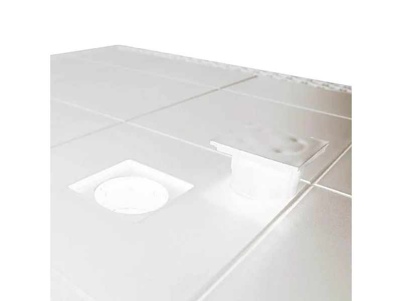 Rechteckiger Gartentisch Houston 150 x 90 cm aus geflochtenem Kunststoff - Weiß