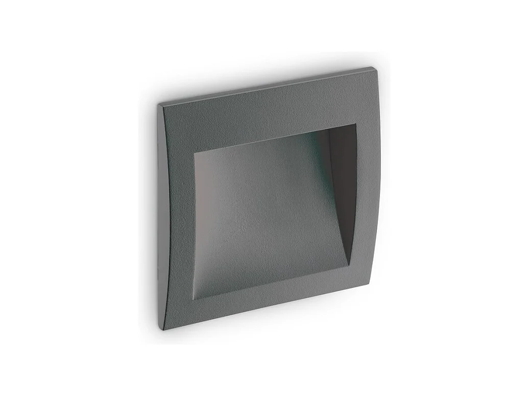 Applique LED da esterno quadrato da incasso a parete Antracite IP65, 3000K