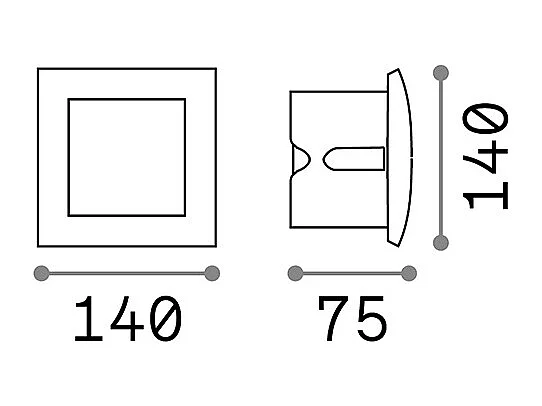 Applique LED da esterno quadrato da incasso a parete Antracite IP65, 3000K