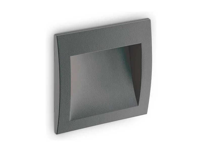 Applique LED da esterno quadrato da incasso a parete Antracite IP65, 3000K