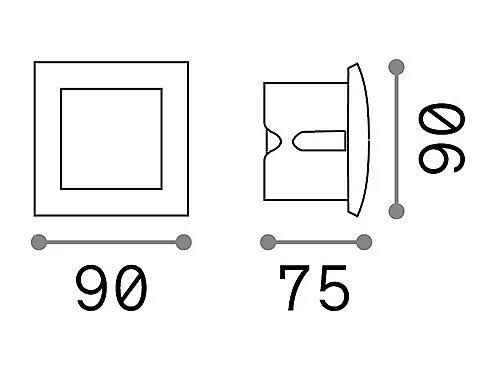 LED Outdoor Quadratische Wandeinbauleuchte Anthrazit IP65, 3000K