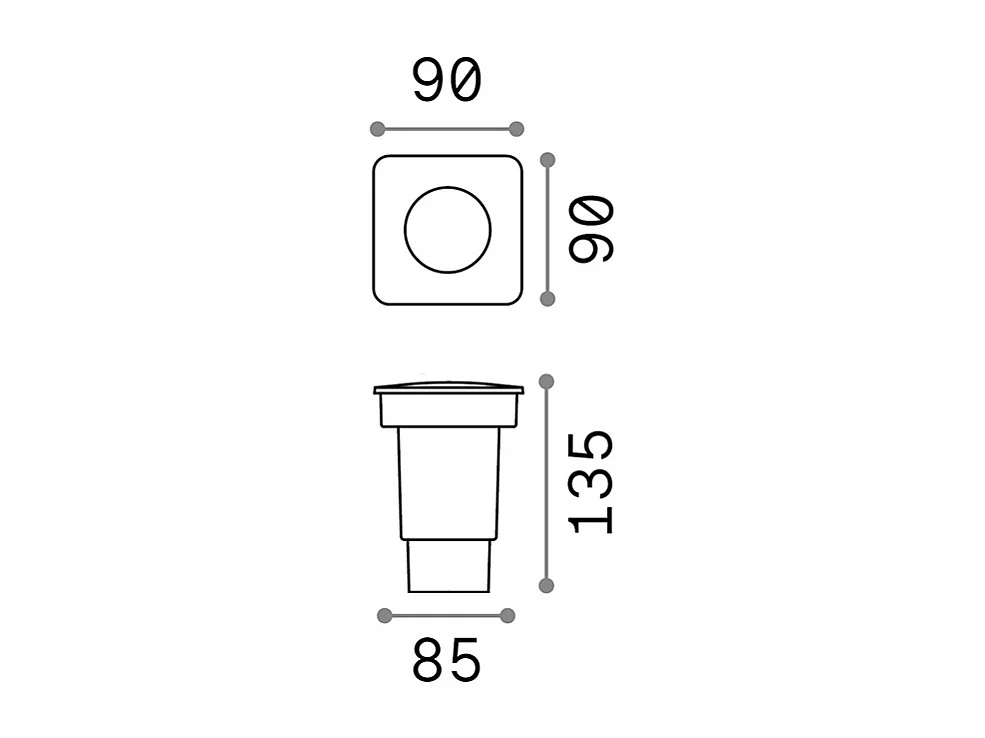 Tecnico Moderno Gravity Square Materie Plastiche Nero 1 Luce Gu10 Small