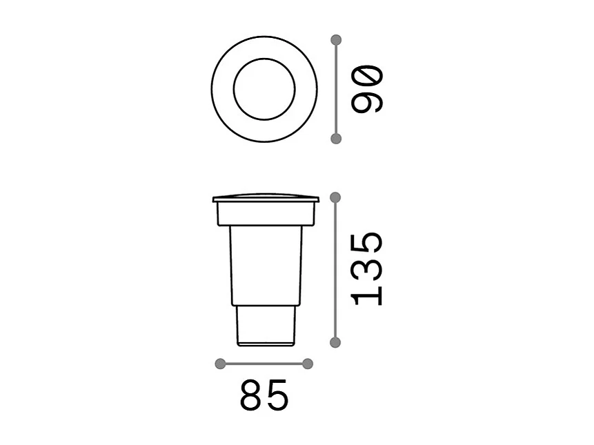 Tecnico Moderno Gravity Round Materie Plastiche Nero 1 Luce Gu10 Small