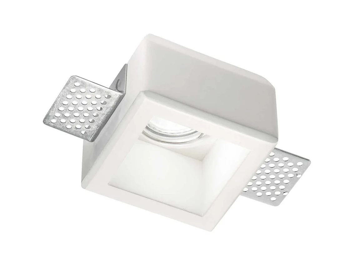 Faretto Ad Incasso Moderno Samba Square Gesso Bianco 1 Luce Gu10 D55Cm