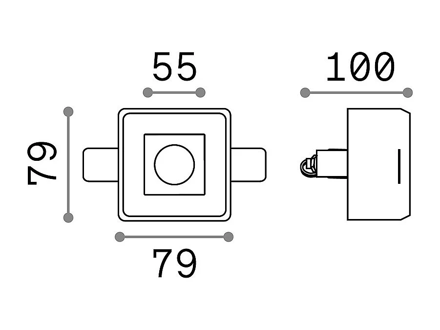 Faretto Ad Incasso Moderno Samba Square Gesso Bianco 1 Luce Gu10 D55Cm