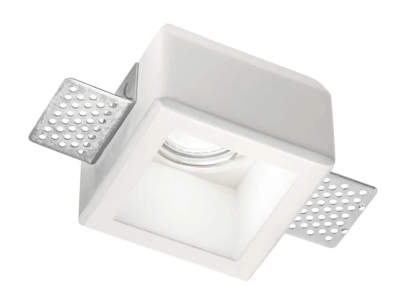 Faretto Ad Incasso Moderno Samba Square Gesso Bianco 1 Luce Gu10 D55Cm