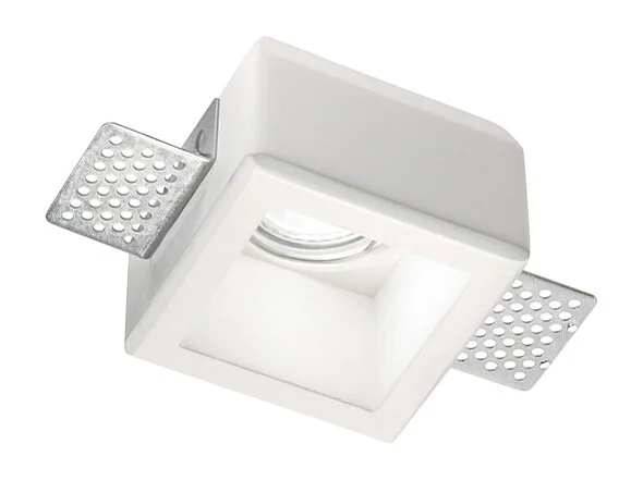 Faretto Ad Incasso Moderno Samba Square Gesso Bianco 1 Luce Gu10 D55Cm